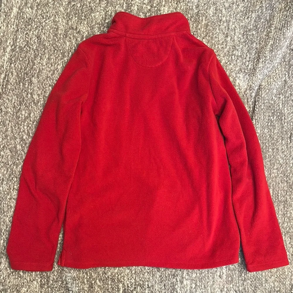EUC MarleyLilly red fleece quarter zip with monogram K size YXL fits women sm